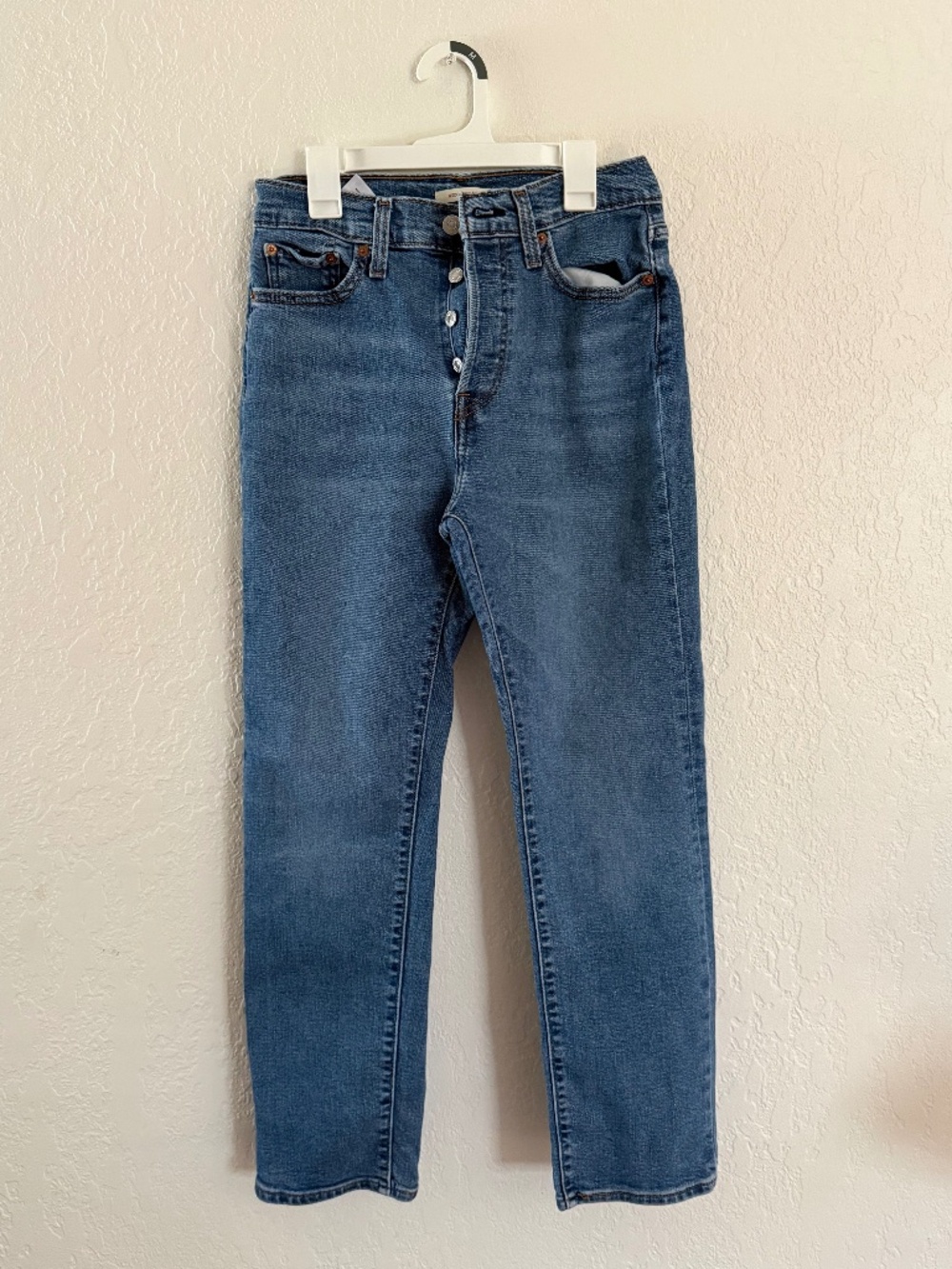 Levi's Wedgie Straight Jeans Women's Size 28 High Rise Straight Leg Blue Denim